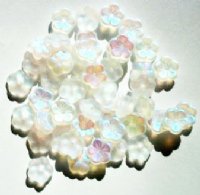 50 3x8mm Matte Crystal AB Cupped Flower Beads